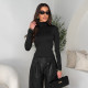 Long Sleeve Solid Color Backless Bodysuit GSZM-D26BS343