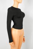 Solid Color Long Sleeve Top YWXS-K25L982