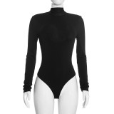 Long Sleeve Solid Color Backless Bodysuit GSZM-D26BS343
