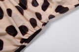 Deep V Neck Polka Dot Printed Maxi Dress GYME-K6D16552A