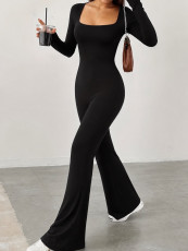 U Neck Backless Long Sleeve Maxi Dress YWXS-K26L2947