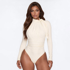 Long Sleeve Solid Color Bodysuit GSZM-Q26BS201