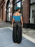 Plus Size Embroidered Wide Leg Jeans GYLN-1697
