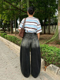 Plus Size Gradient Washed Loose Jeans GYLN-0804