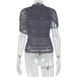 Polka Dot Printed Short Sleeve T Shirt GJYO-JT0128978