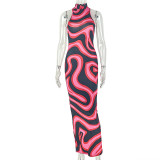 Color Block Sleeveless Maxi Dress GJYO-JD305802