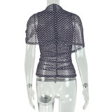 Polka Dot Printed Short Sleeve T Shirt GJYO-JT0128978