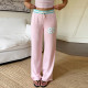 Solid Color Printed Contrast Color Pants GPKJ-MR51275