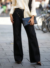 Plus Size Washed Flare Jeans GYLN-8093
