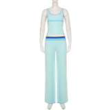 Gradient Contrast Color Sport Two Piece Pants Set GPKJ-MR52002