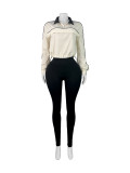 Contrast Color Yoga Sport Two Piece Pants Set CH-25081
