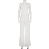 Solid Color Sling Loungewear Two Piece Pants Set GPKJ-MR51190