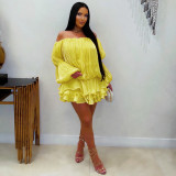 Off Shoulder Long Sleeve Mini Dress AIL-370