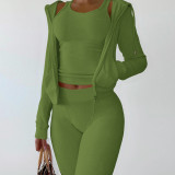 Double sided velvet Vest Hooded Three Piece Set CH-8235