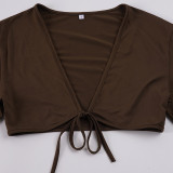 Long Sleeve Sexy Solid Color Cardigan Top GPKJ-MR51857