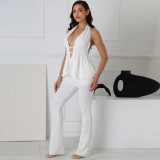 Sexy Backless Sleeveless Two Piece Pant Set GNZD-51673SBD