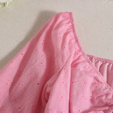 Solid Color Long Sleeve Top Two Piece Skirts Set GNZD-51233SHD
