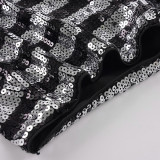 Stripe Sequin Short GPKJ-MR51961