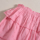 Solid Color Long Sleeve Top Two Piece Skirts Set GNZD-51233SHD