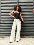 Multi Row Metal Button Jeans ﻿GYLN-8609
