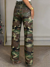 Full Diamond Washed Straight Jeans OD-8792