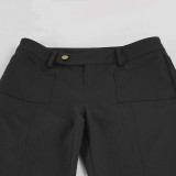 Low Waist Metal Buckle Flare Pants GPKJ-MR49498