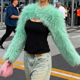 Furry Long Sleeve Ultra Short Jacket GPKJ-MR51578