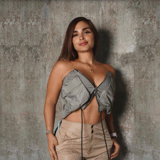 Solid Color Wrap Chest Zipper Top GNZD-31810THY