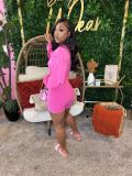 Lapel Deep V Neck Solid Romper CH-24031