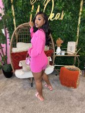 Lapel Deep V Neck Solid Romper CH-24031