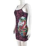 Leopard Printed Backless Printed Mini Dress GNZD-41289DHG