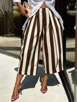 Stripe Loose Wide Leg Seventh Pants SH-391651