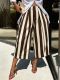 Stripe Loose Wide Leg Seventh Pants SH-391651