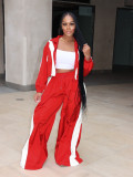 Contrast Color Long Sleeve Coat Two Piece Pants Set CH-24071