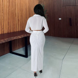 Long Sleeve Short Shirt Long Skirt Suit GNZD-51187SHD