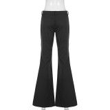 Low Waist Metal Buckle Flare Pants GPKJ-MR49498