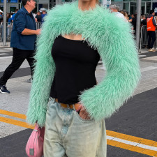 Furry Long Sleeve Ultra Short Jacket GPKJ-MR51578