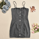 Fashion Sling Denim Mini Dress GNZD-51200DHD