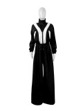Contrast Color Long Sleeve Coat Two Piece Pants Set CH-24071