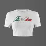 Letter Printed Short Sleeve T Shirt GNZD-51003THD