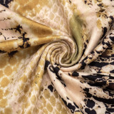 Animal Printed Long Sleeve Seventh Pants Suit MXBF-J26ST402