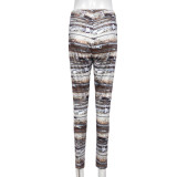 high Waist Printed Slim Pants GNZD-40005PG