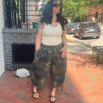 Plus Size Camouflage Printed Seventh Jeans GAKF-60701