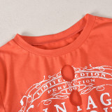 Letter Printed Long Sleeve T Shirt GNZD-31490TY