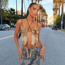 Sexy Camouflage Halterneck Sling Top GNZD-51152THD
