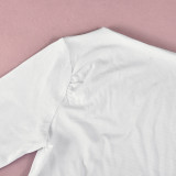 Solid Color Long Sleeve Irregular T Shirt GNZD-9909THD