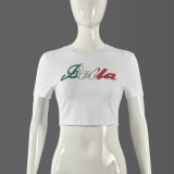 Letter Printed Short Sleeve T Shirt GNZD-51003THD