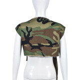 Camouflage Printed Sleeveless Vest GNZD-7649TR