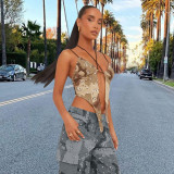 Sexy Camouflage Halterneck Sling Top GNZD-51152THD