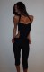 Solid Color Backless Halterneck Seventh Jumpsuit GKYS-3083